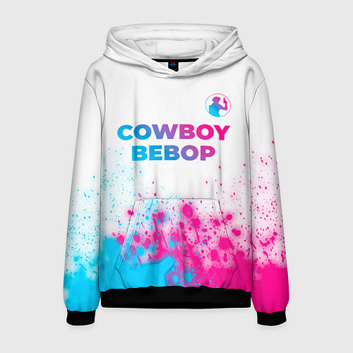 Мужская толстовка Cowboy Bebop neon gradient style: символ сверху / 3D-Черный – фото 1