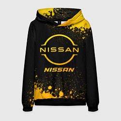 Толстовка-худи мужская Nissan - gold gradient, цвет: 3D-черный