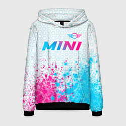 Толстовка-худи мужская Mini neon gradient style: символ сверху, цвет: 3D-черный