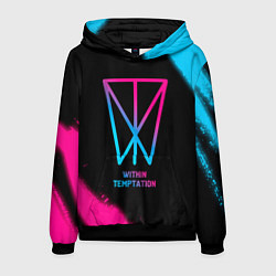 Толстовка-худи мужская Within Temptation - neon gradient, цвет: 3D-черный