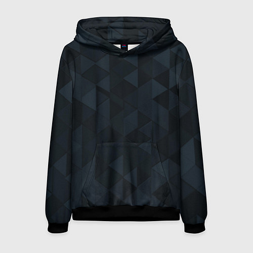 Мужская толстовка Тёмно-синий треугольный / 3D-Черный – фото 1