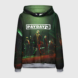 Толстовка-худи мужская Грабители Payday 3, цвет: 3D-меланж
