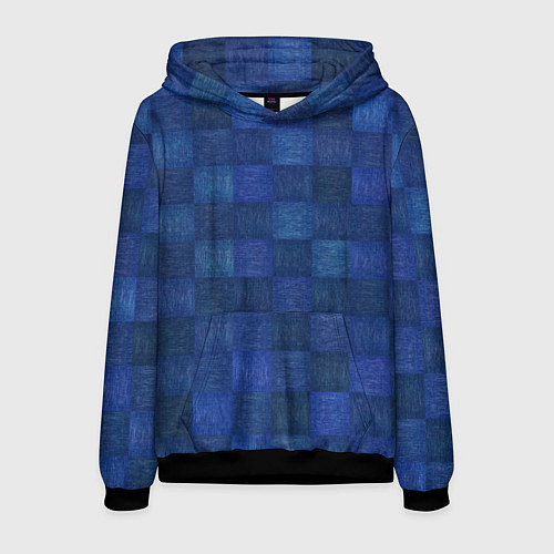 Мужская толстовка Джинсовая клетка / 3D-Черный – фото 1