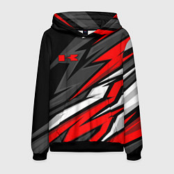 Толстовка-худи мужская Kawasaki - red uniform, цвет: 3D-черный