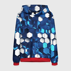 Мужская толстовка Cyber hexagon Blue