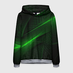 Толстовка-худи мужская Green neon lines, цвет: 3D-меланж