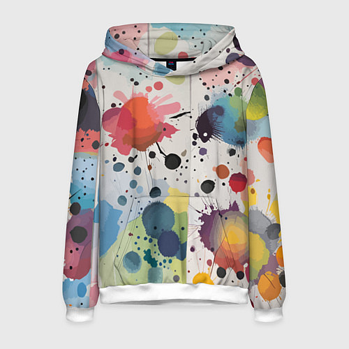 Мужская толстовка Colorful blots - vogue - abstraction / 3D-Белый – фото 1