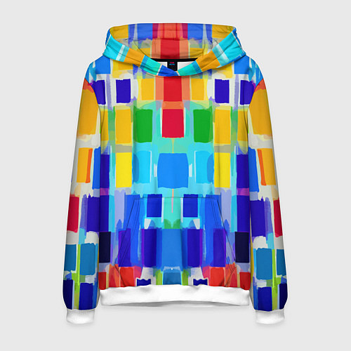 Мужская толстовка Colorful strips - pop art - vogue / 3D-Белый – фото 1