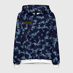 Толстовка-худи мужская Камуфляж с нашивкой - Владимир, цвет: 3D-белый