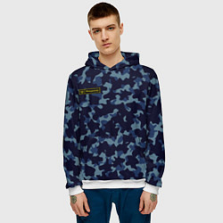 Толстовка-худи мужская Камуфляж с нашивкой - Владимир, цвет: 3D-белый — фото 2