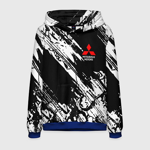 Мужская толстовка Mitsubishi - белый пятна / 3D-Синий – фото 1