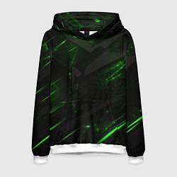 Мужская толстовка Dark black green abstract