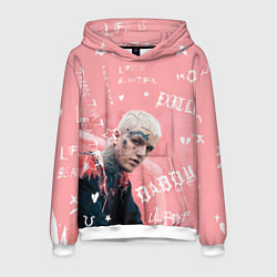 Толстовка-худи мужская Lil Peep тату розовый, цвет: 3D-белый