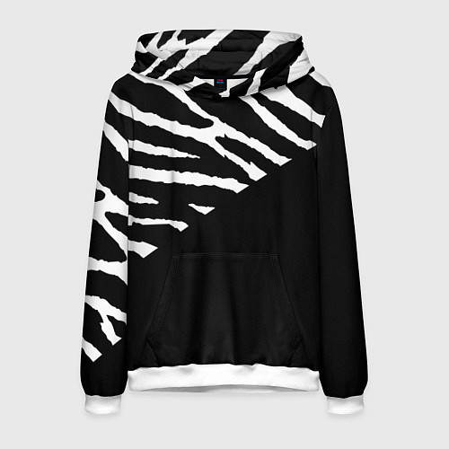 Мужская толстовка Полосы зебры с черным / 3D-Белый – фото 1