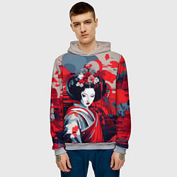 Толстовка-худи мужская Geisha vector style, цвет: 3D-меланж — фото 2