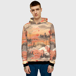 Толстовка-худи мужская Japen pattern, цвет: 3D-черный — фото 2
