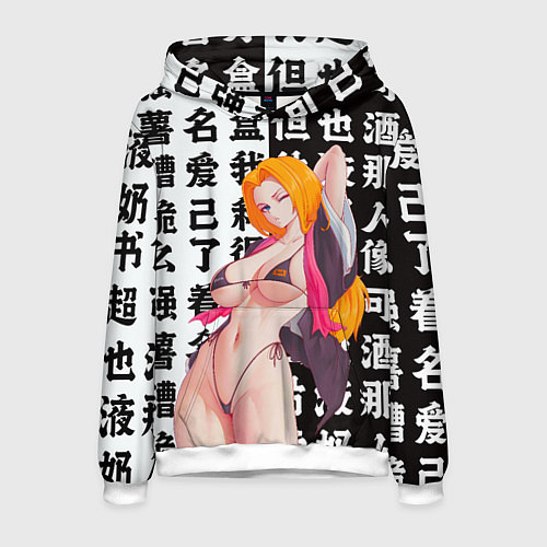 Мужская толстовка Рангику Мацумото - Блич / 3D-Белый – фото 1