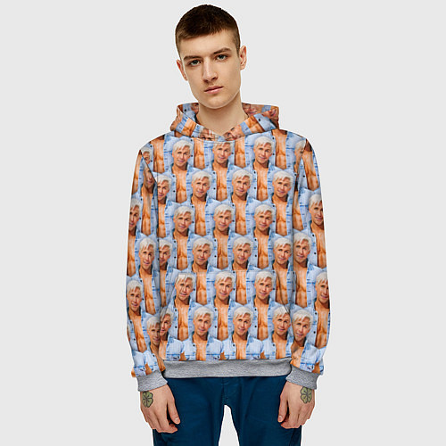 Мужская толстовка Паттерн - Райан Гослинг / 3D-Меланж – фото 3