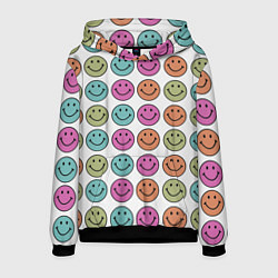 Толстовка-худи мужская Smiley face, цвет: 3D-черный