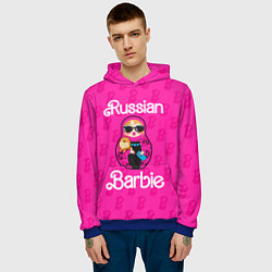 Толстовка-худи мужская Barbie russian, цвет: 3D-синий — фото 2