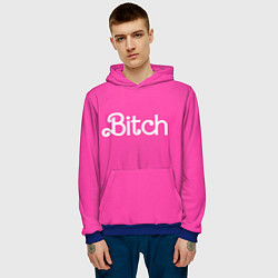 Толстовка-худи мужская Bitch Barbie, цвет: 3D-синий — фото 2