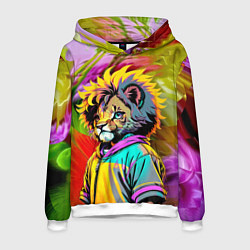Мужская толстовка Funny lion cub - pop art