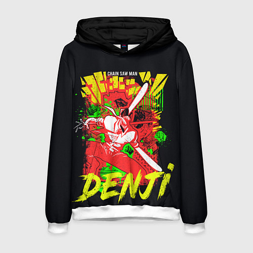 Мужская толстовка Человек-бензопила - поп арт / 3D-Белый – фото 1