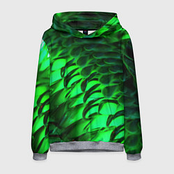 Толстовка-худи мужская Зеленая объемная текстура, цвет: 3D-меланж