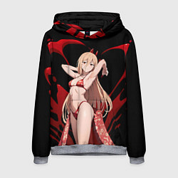Толстовка-худи мужская Пауэр - демон крови, цвет: 3D-меланж