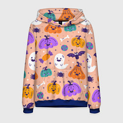 Мужская толстовка Halloween - pumpkins and ghosts