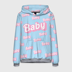 Толстовка-худи мужская Baby - Barbie style: blue pattern, цвет: 3D-меланж