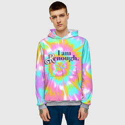 Толстовка-худи мужская I am Kenough - retro tie-dye, цвет: 3D-меланж — фото 2