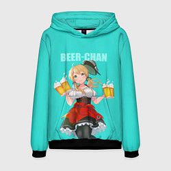 Толстовка-худи мужская Beer - chan, цвет: 3D-черный