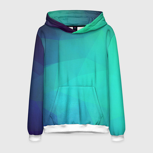 Мужская толстовка Голубые грани / 3D-Белый – фото 1