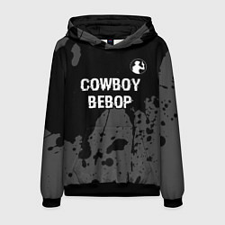 Мужская толстовка Cowboy Bebop glitch на темном фоне: символ сверху