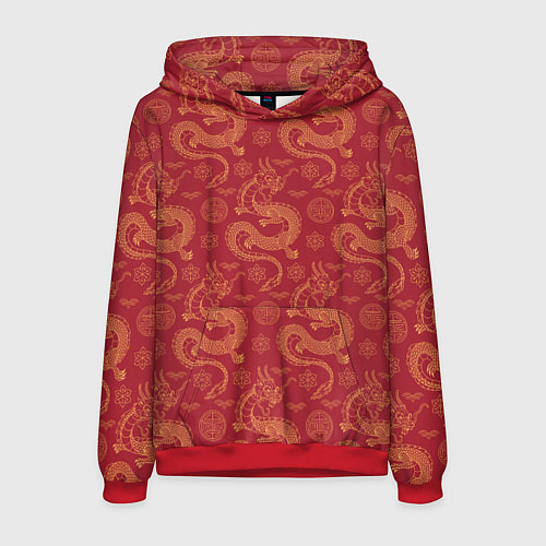 Мужская толстовка Dragon red pattern / 3D-Красный – фото 1