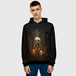 Толстовка-худи мужская Призрак в лесу - скелет, цвет: 3D-черный — фото 2