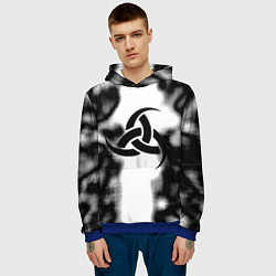 Толстовка-худи мужская Скандинавский узор душа, цвет: 3D-синий — фото 2