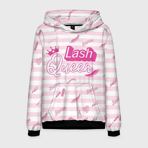 Мужская толстовка Lash queen - pink Barbie pattern / 3D-Черный – фото 1