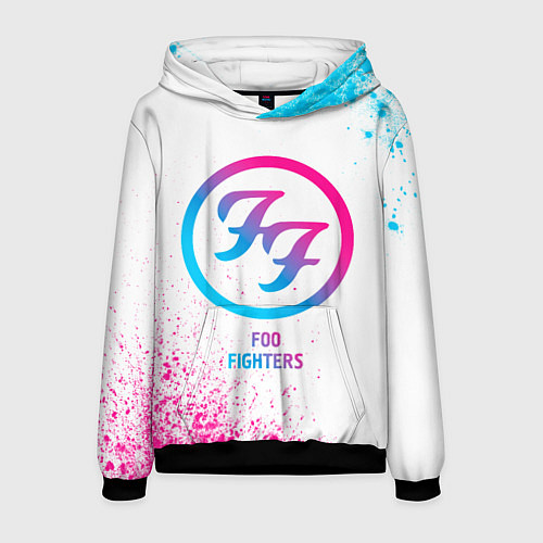 Мужская толстовка Foo Fighters neon gradient style / 3D-Черный – фото 1