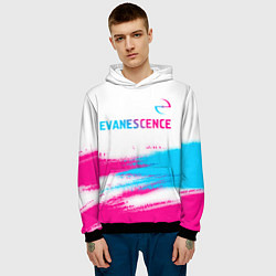 Толстовка-худи мужская Evanescence neon gradient style: символ сверху, цвет: 3D-черный — фото 2