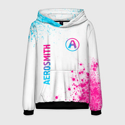 Мужская толстовка Aerosmith neon gradient style: надпись, символ