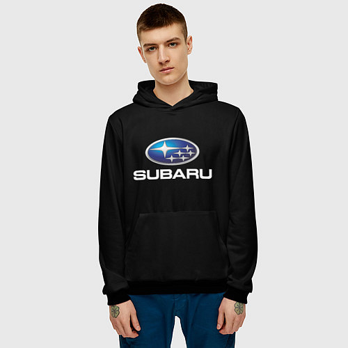 Мужская толстовка Subaru sport auto car / 3D-Черный – фото 3