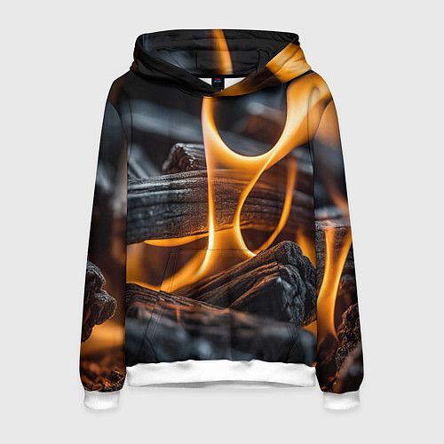 Мужская толстовка Дрова в костре - нейросеть / 3D-Белый – фото 1