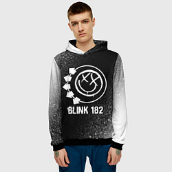 Толстовка-худи мужская Blink 182 glitch на темном фоне, цвет: 3D-черный — фото 2