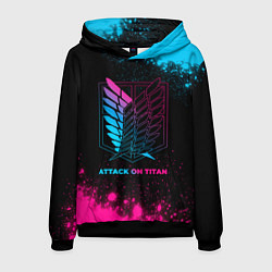 Толстовка-худи мужская Attack on Titan - neon gradient, цвет: 3D-черный