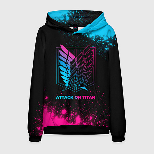 Мужская толстовка Attack on Titan - neon gradient / 3D-Черный – фото 1