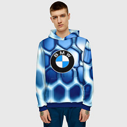Толстовка-худи мужская Bmw carbon sport auto brend, цвет: 3D-синий — фото 2