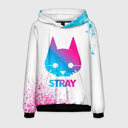 Мужская толстовка Stray neon gradient style / 3D-Черный – фото 1