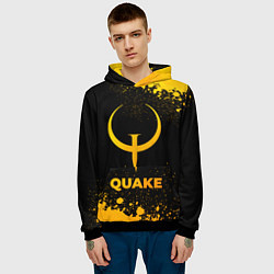 Толстовка-худи мужская Quake - gold gradient, цвет: 3D-черный — фото 2